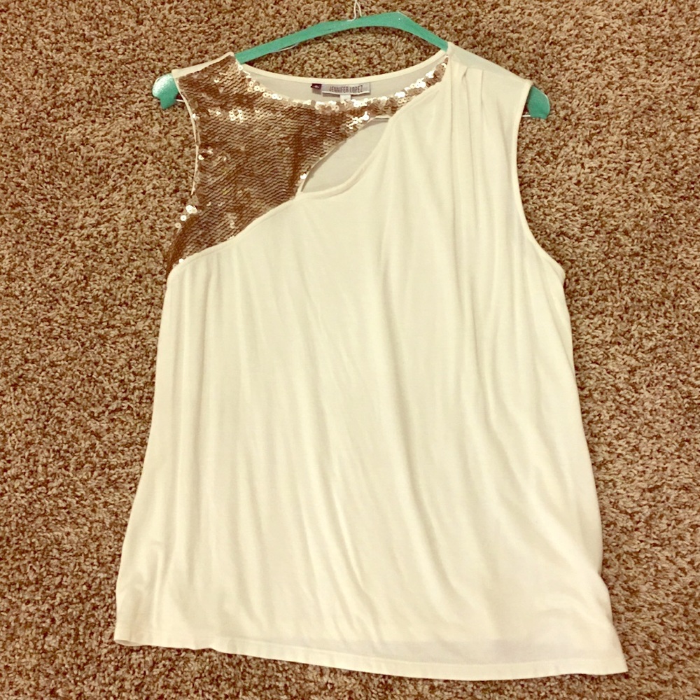 💎Jennifer Lopez Tank Top Blouse w/ Gold Decor 💎